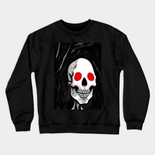 LAUGHING RED EYED SPOOKY HALLOWEEN SKULL Crewneck Sweatshirt